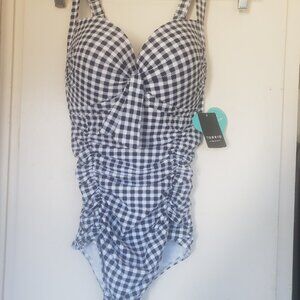 Torrid Gingham One Piece Swimsuit Plus Size O